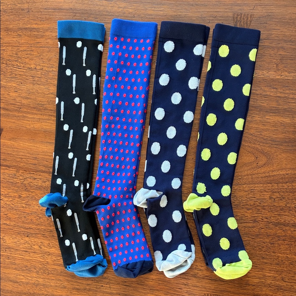 (4 pair) Compression Socks Small Navy